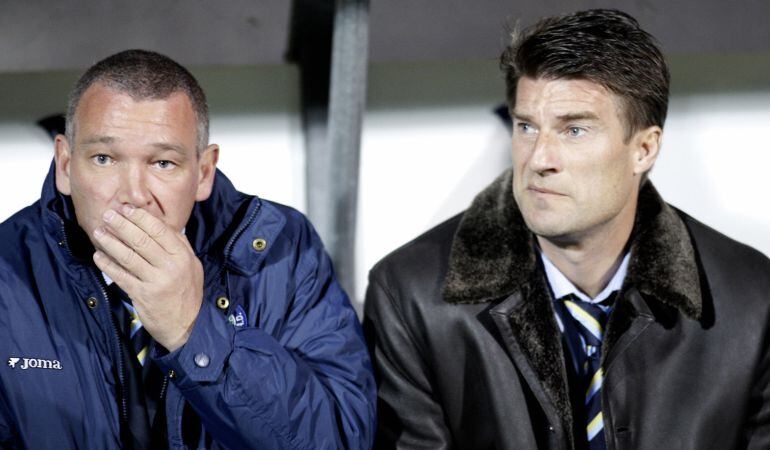 Jensen (d) junto a Laudrup durante su etapa al frente del banquillo del Getafe C.F.