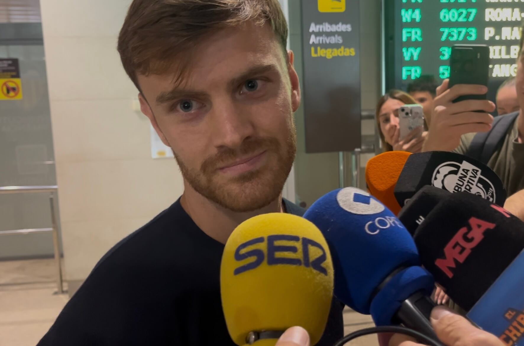 Lucas Beltrán, a su llegada a Valencia.