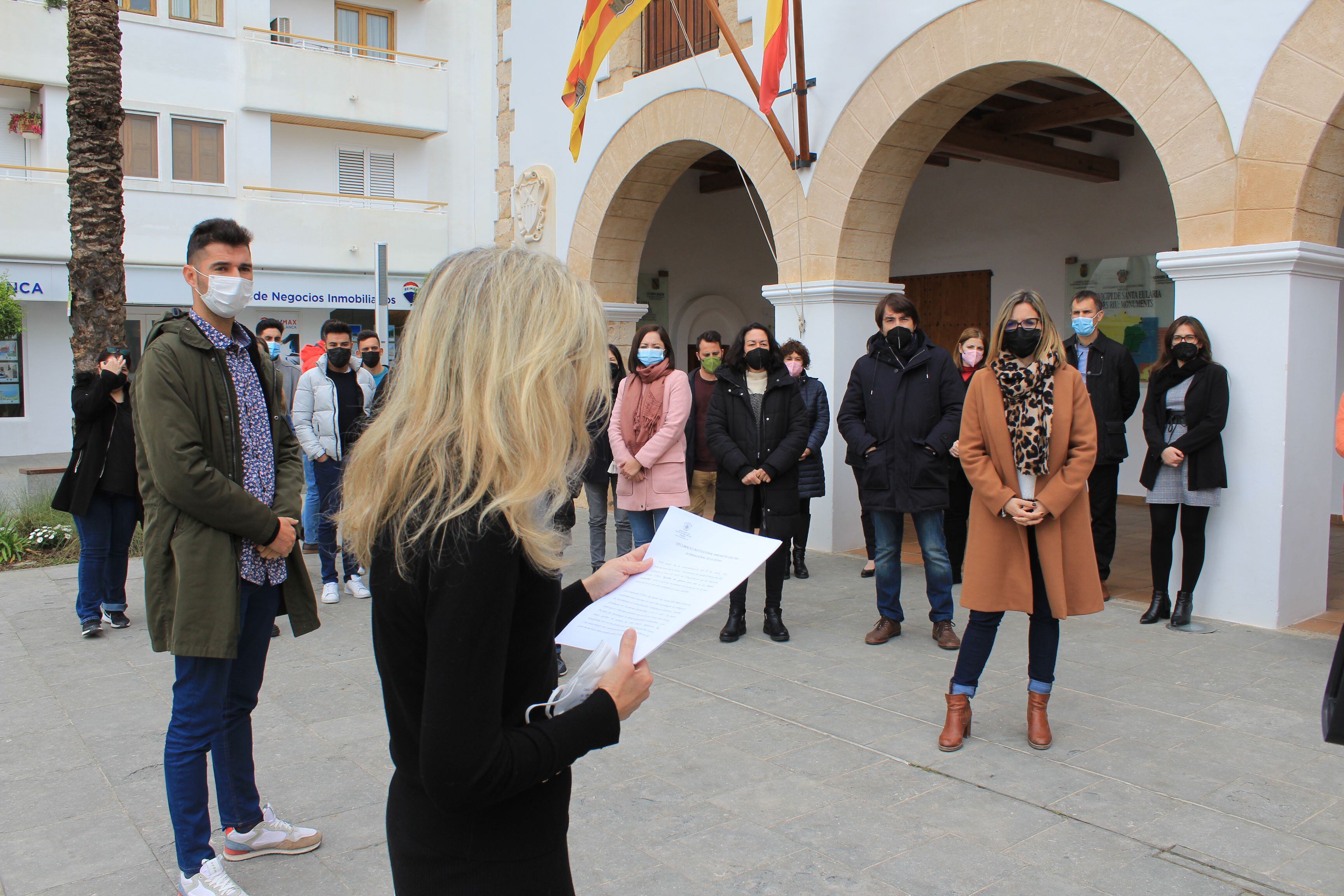 Lectura del manifiesto en Santa Eulària