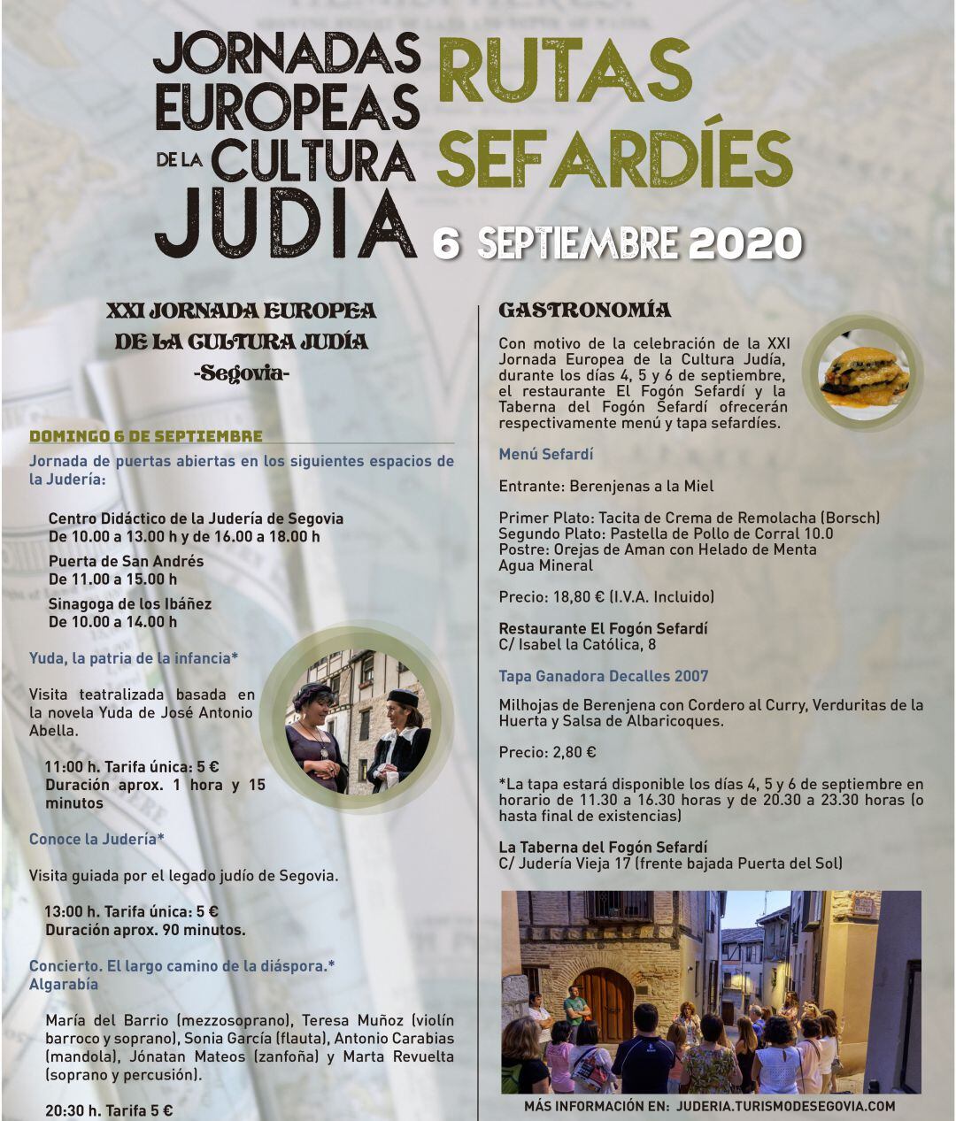 Cartel promocional de las actividades del día europeo de la cultura judía