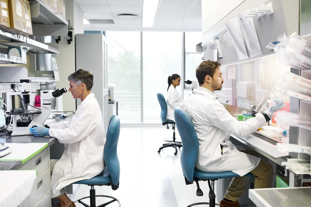 Científicos trabajando en un laboratorio