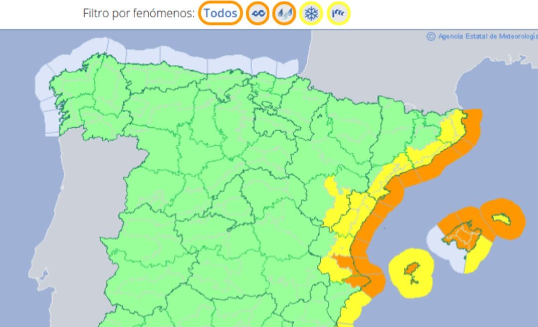 Mapa de previsión del tiempo