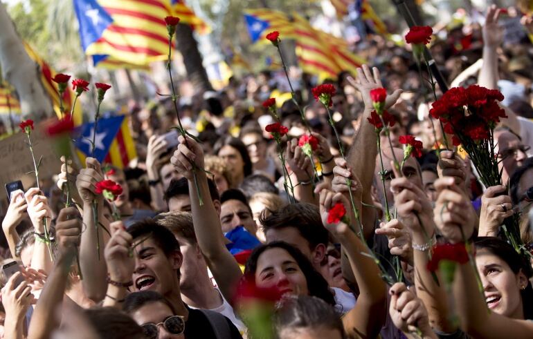 Cientos de manifestantes en la celebración de la Diada, el pasado 11 de septiembre