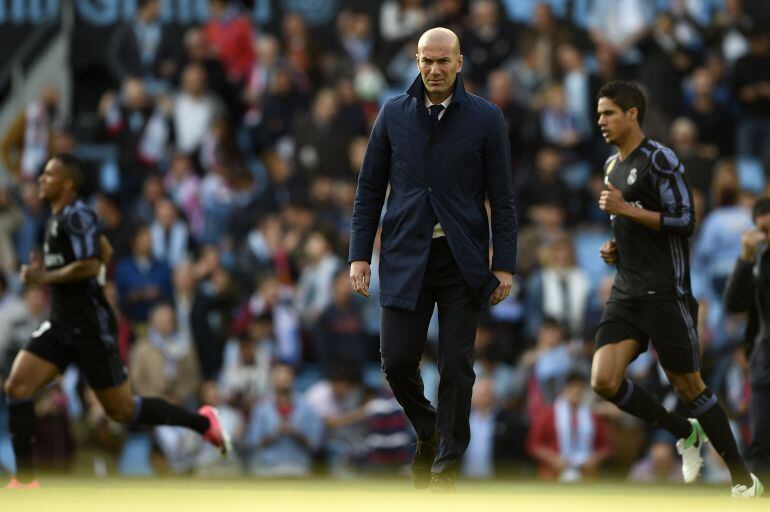 Zinedine Zidane durante el partido frente al Celta de Vigo.