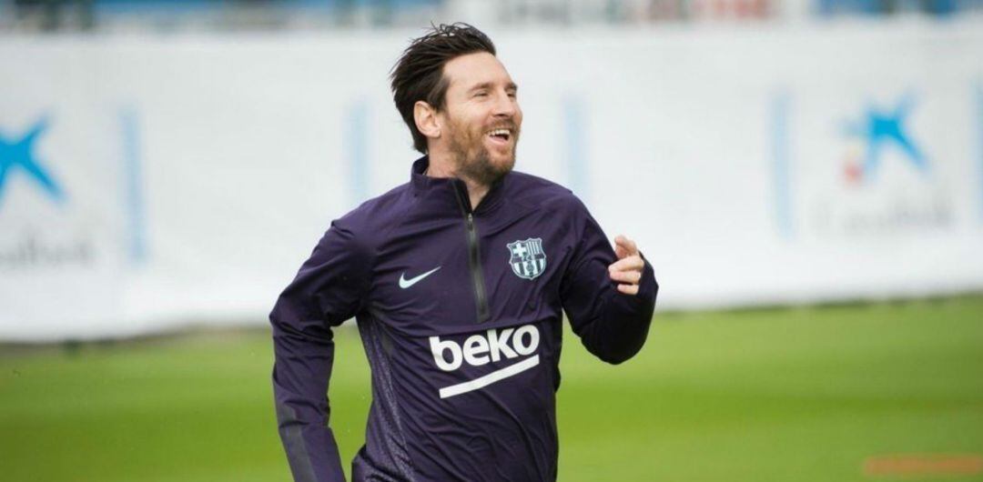 Messi, durante un entrenamiento