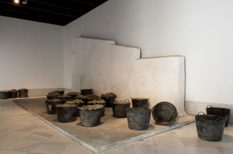 Parte de la exposición de Carmen Laffon,"El paisaje y el lugar"