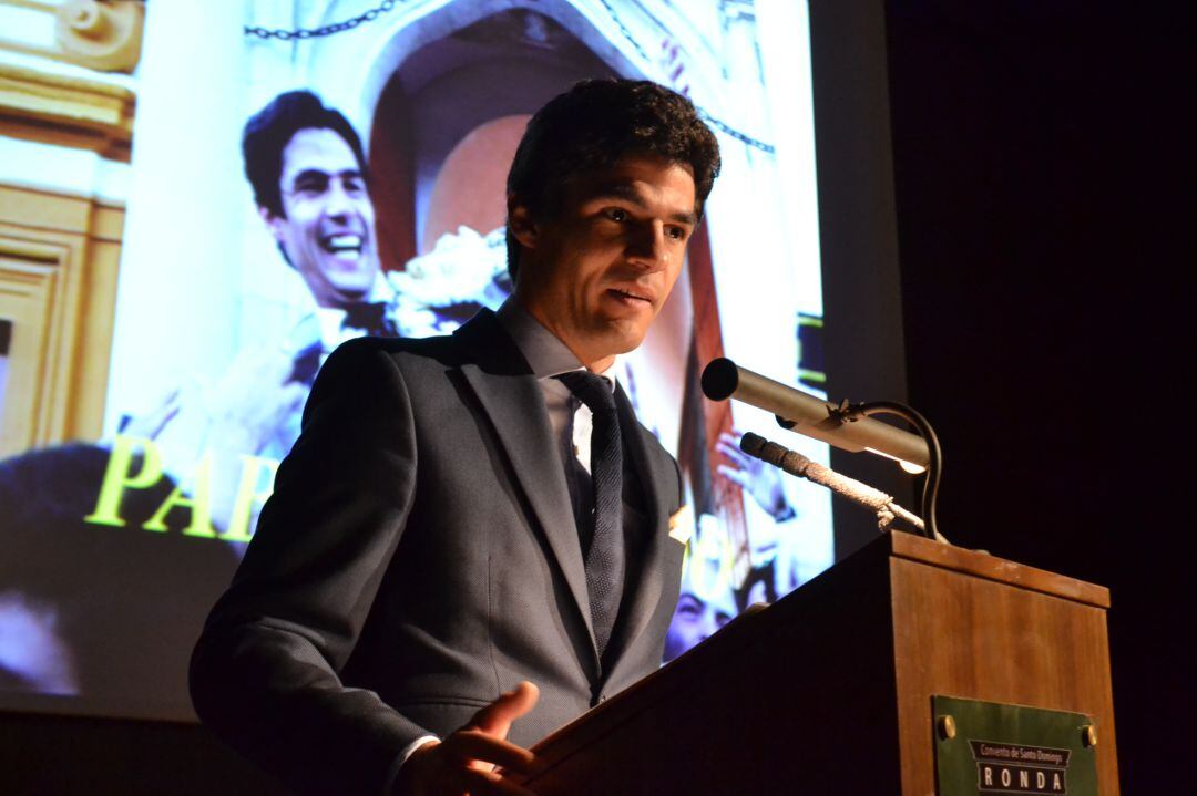 Pablo Aguado durante la entrega de premios de Tauromundo