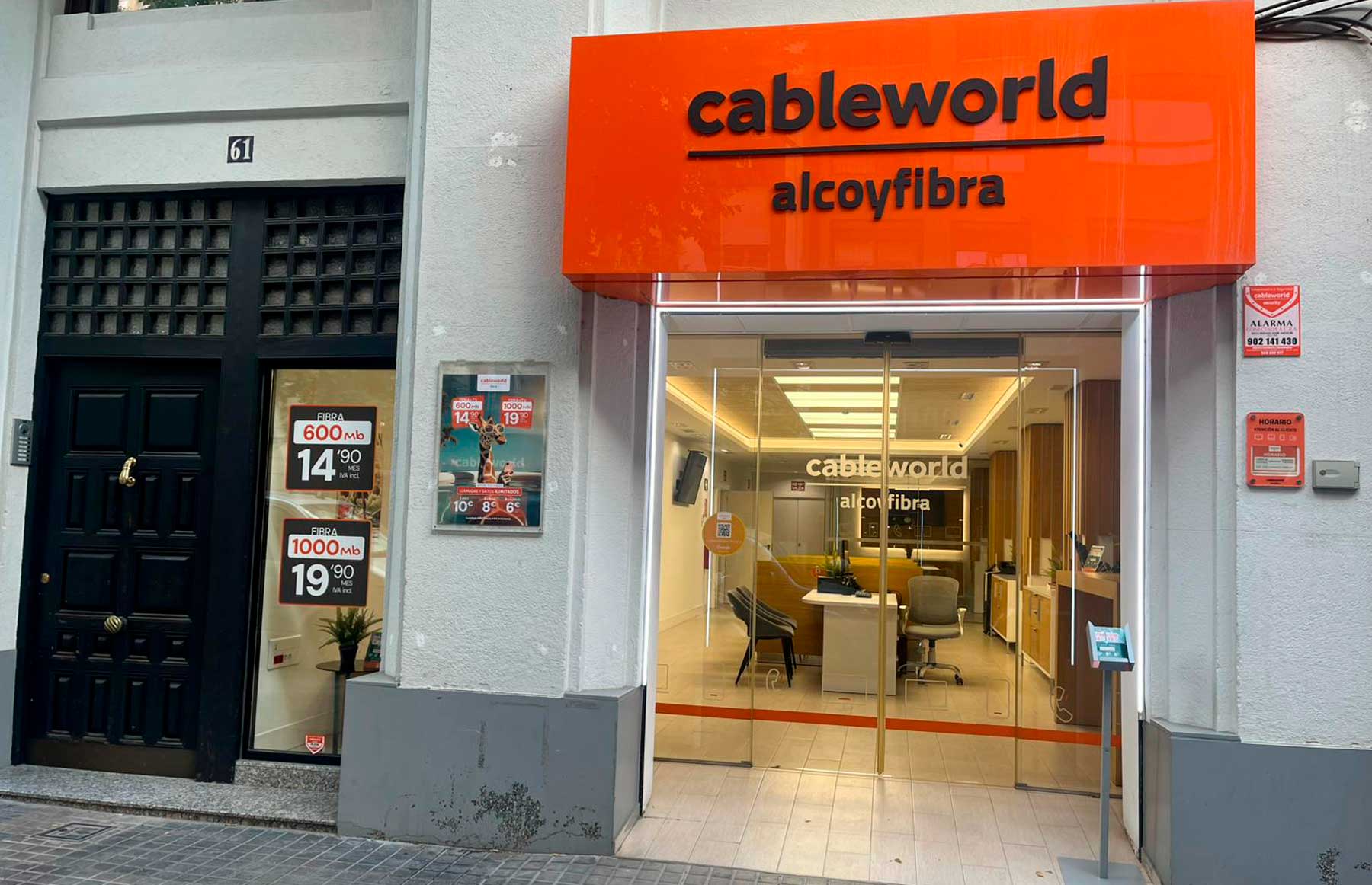Imagen de la oficina de Cableworld en nuestra ciudad en La Alameda Camilo Sesto