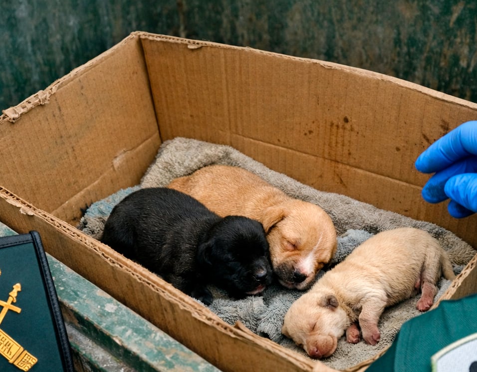 Perritos abandonados en Villarrobledo
