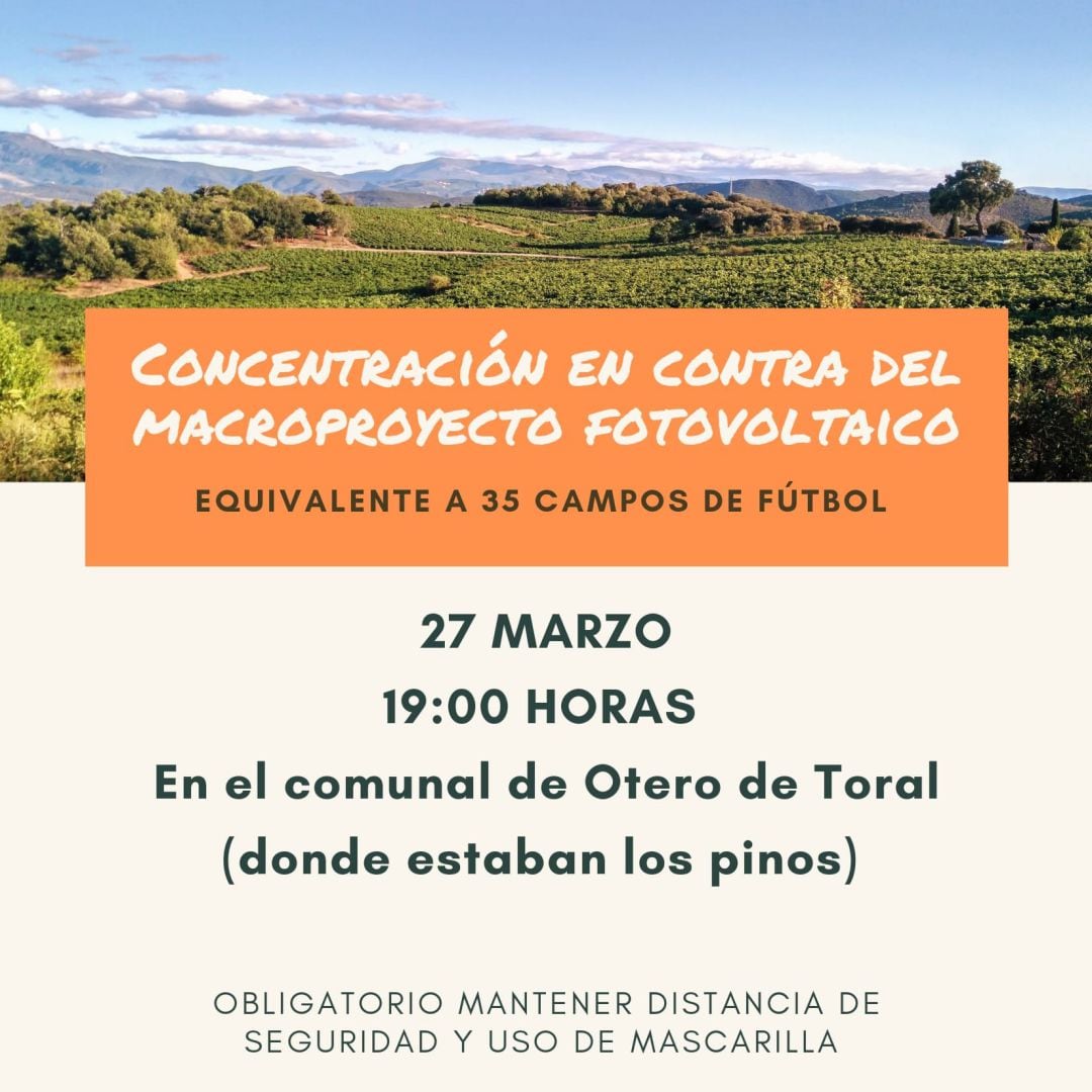 Cartel de convocatoria de la protesta en Otero de Toral