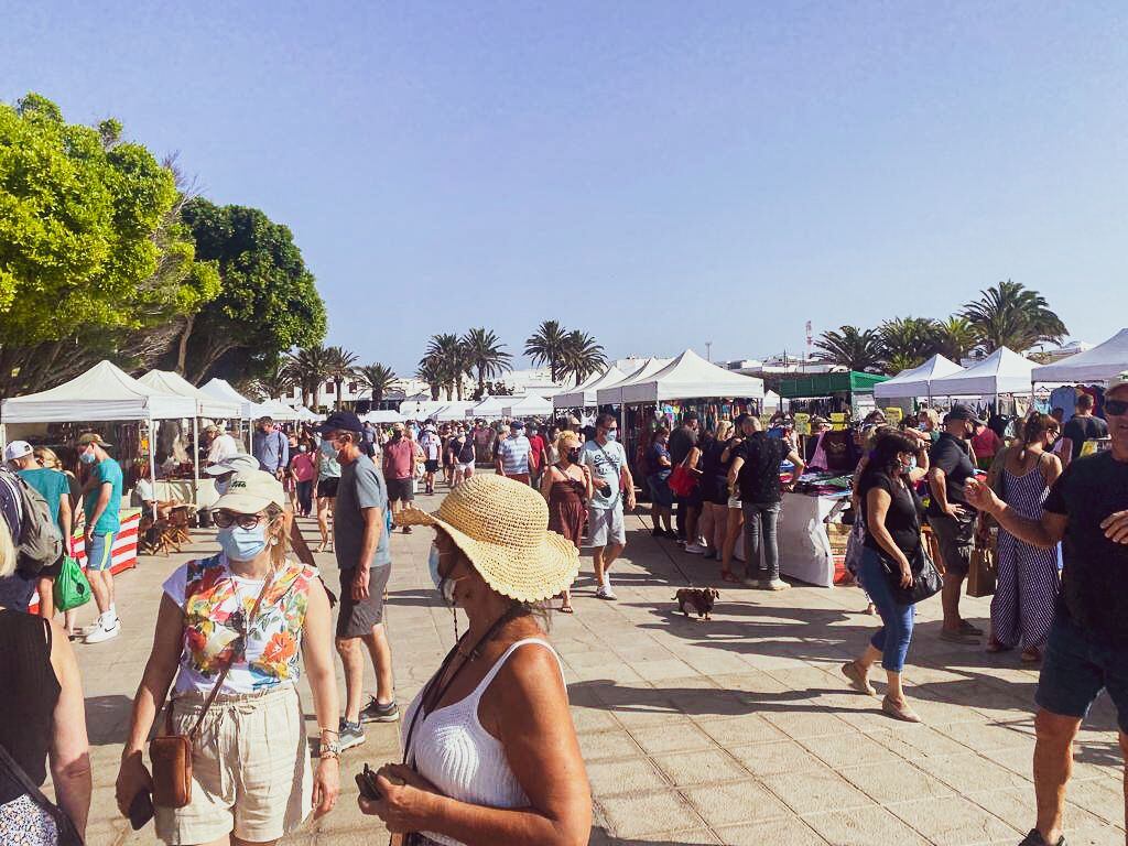 La &quot;plaza de la Mareta&quot;, en Teguise, el pasado domingo.