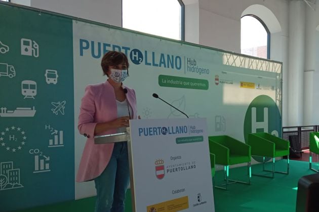 Isabel Rodríguez, alcaldesa de Puertollano durante el acto de inauguración de la jornada