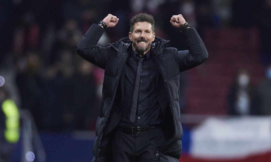 El Cholo Simeone, durante el partido frente al Valencia en el Metropolitano. 