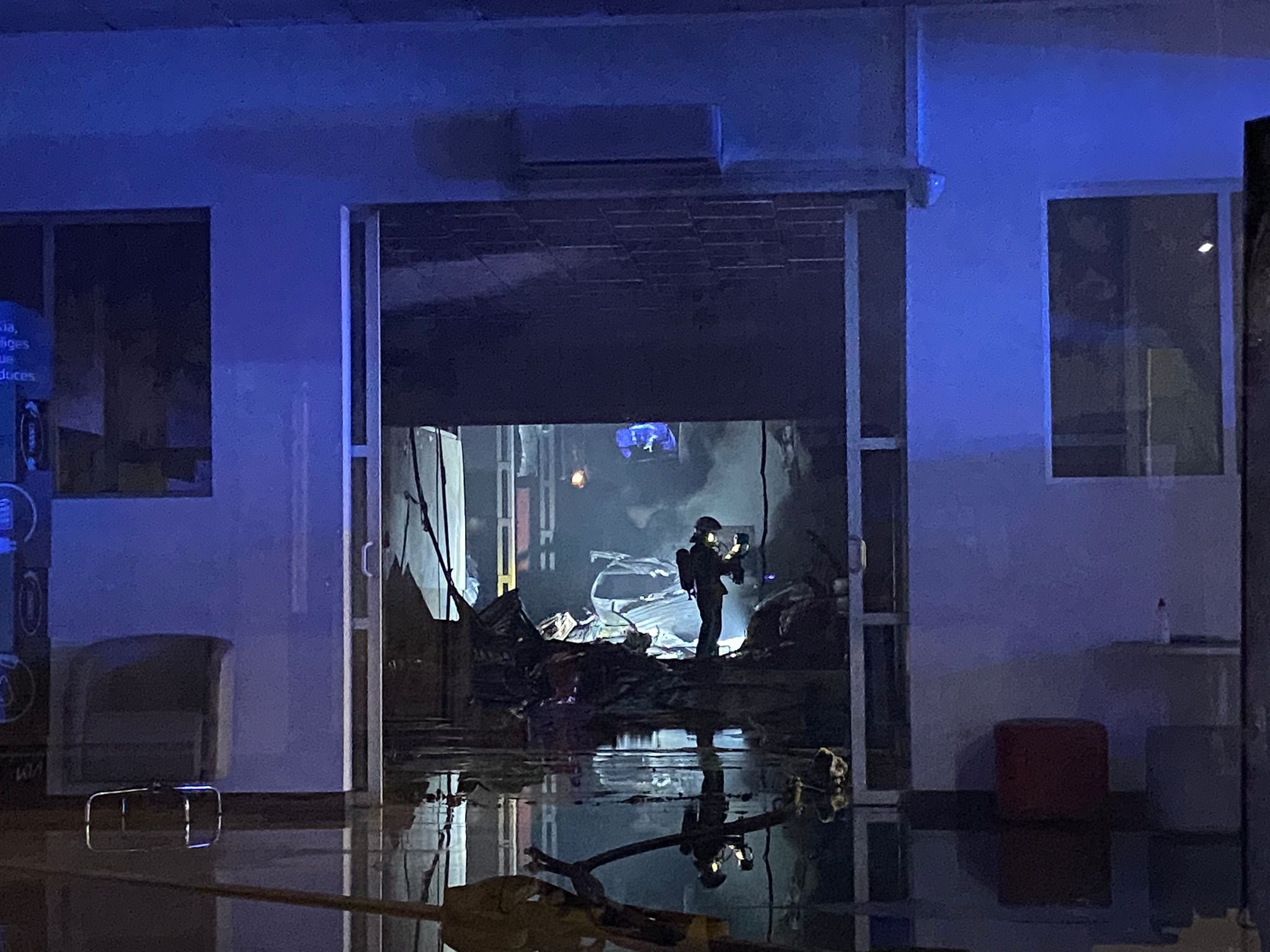 Estado de la nave tras el incendio