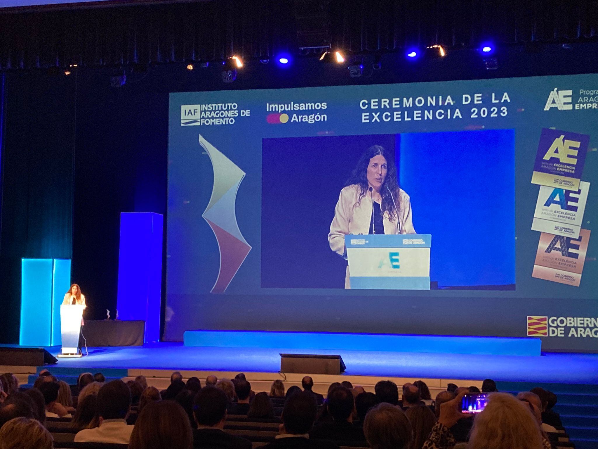 Sara Comenge en la gala del Premio a la Excelencia Empresarial