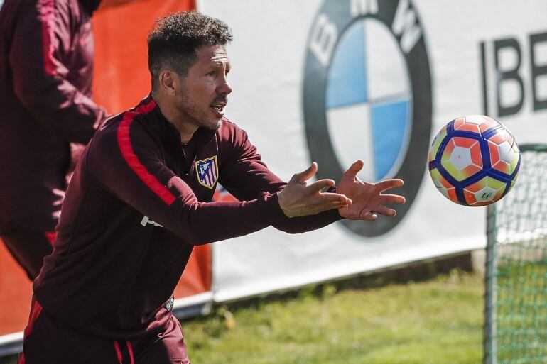 Diego Pablo Simeone el pasado viernes en la ciudad deportiva de Majadahonda.