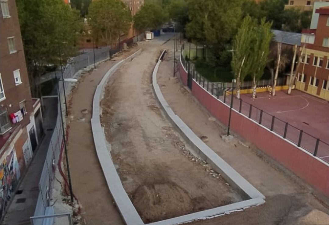 Estado de las obras en la calle Andrómeda