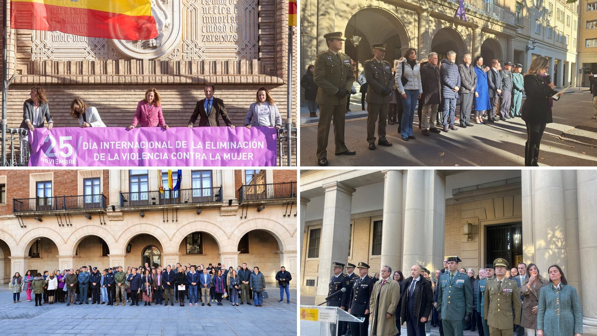 Minuto de silencio por las víctimas de violencia machista en Aragón