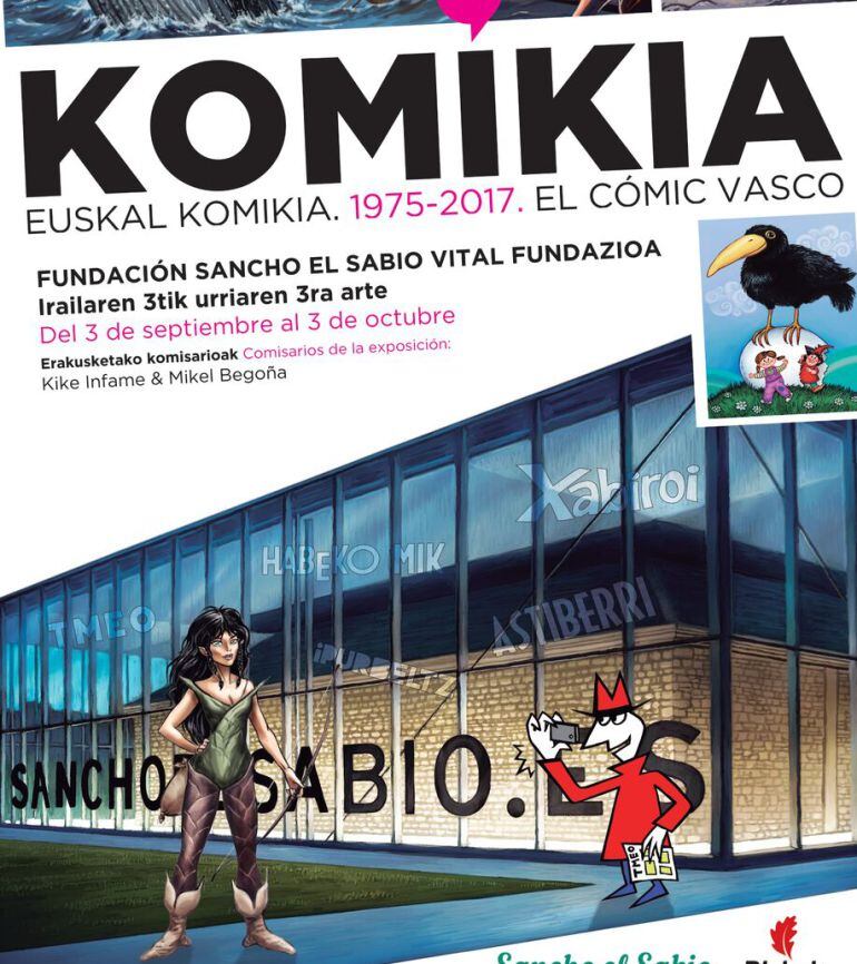 Cartel de la exposición &quot;Komikia 1975-2017&quot; que alberga la Fundación Sancho el Sabio hasta el 3 de octubre.