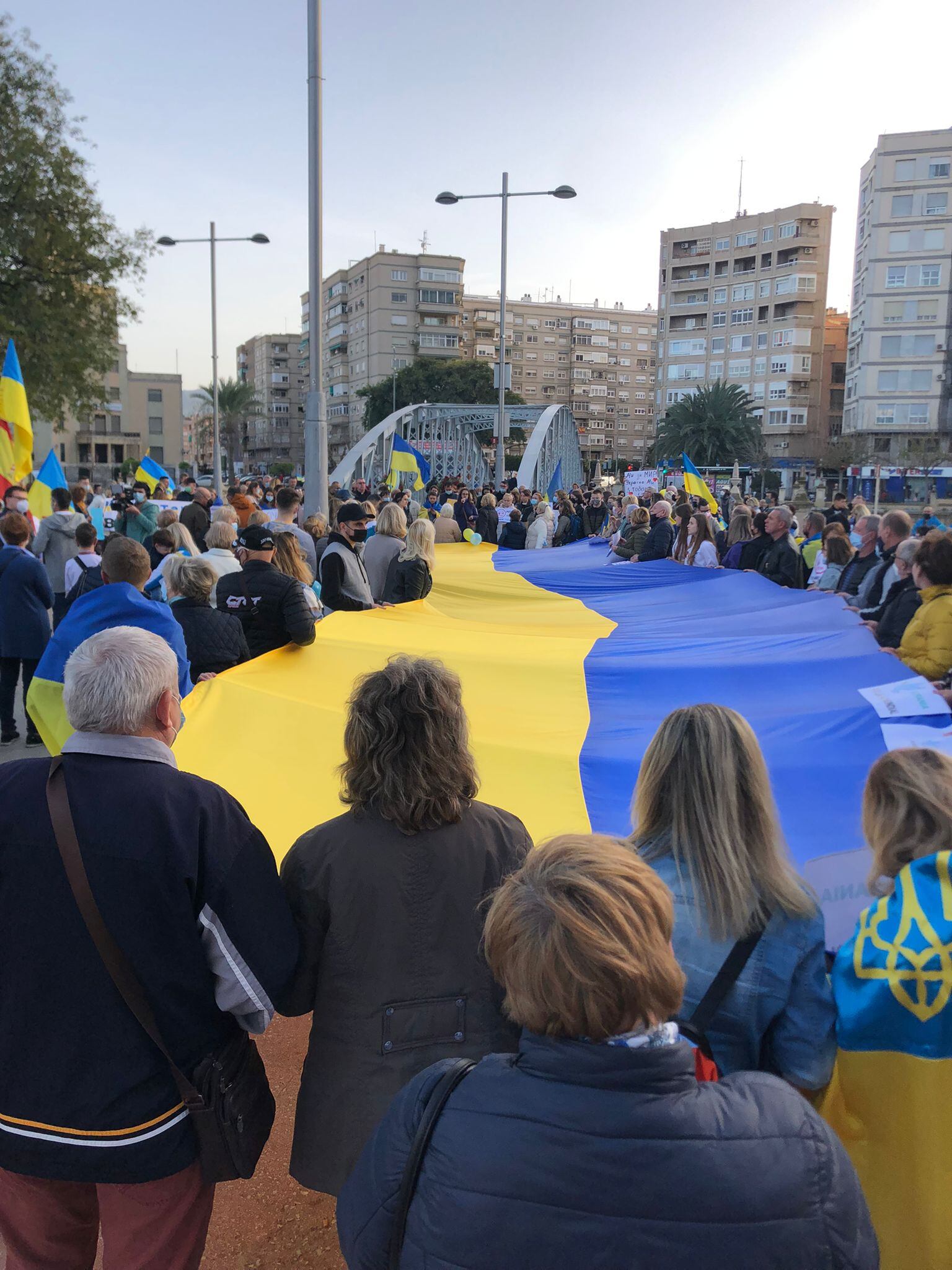 Ucranianos se concentran en Murcia para pedir la paz