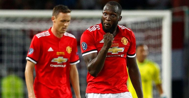 Lukaku y Matic celebran el gol ante el Real Madrid en la Supercopa de Europa