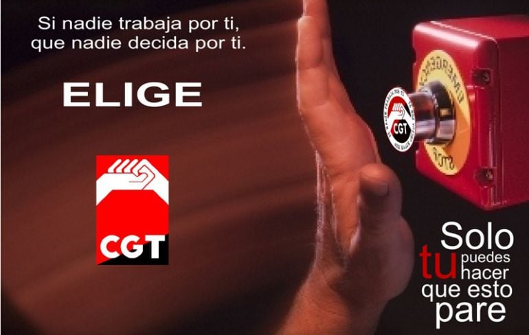 Cartel de CGT en las elecciones sindicales