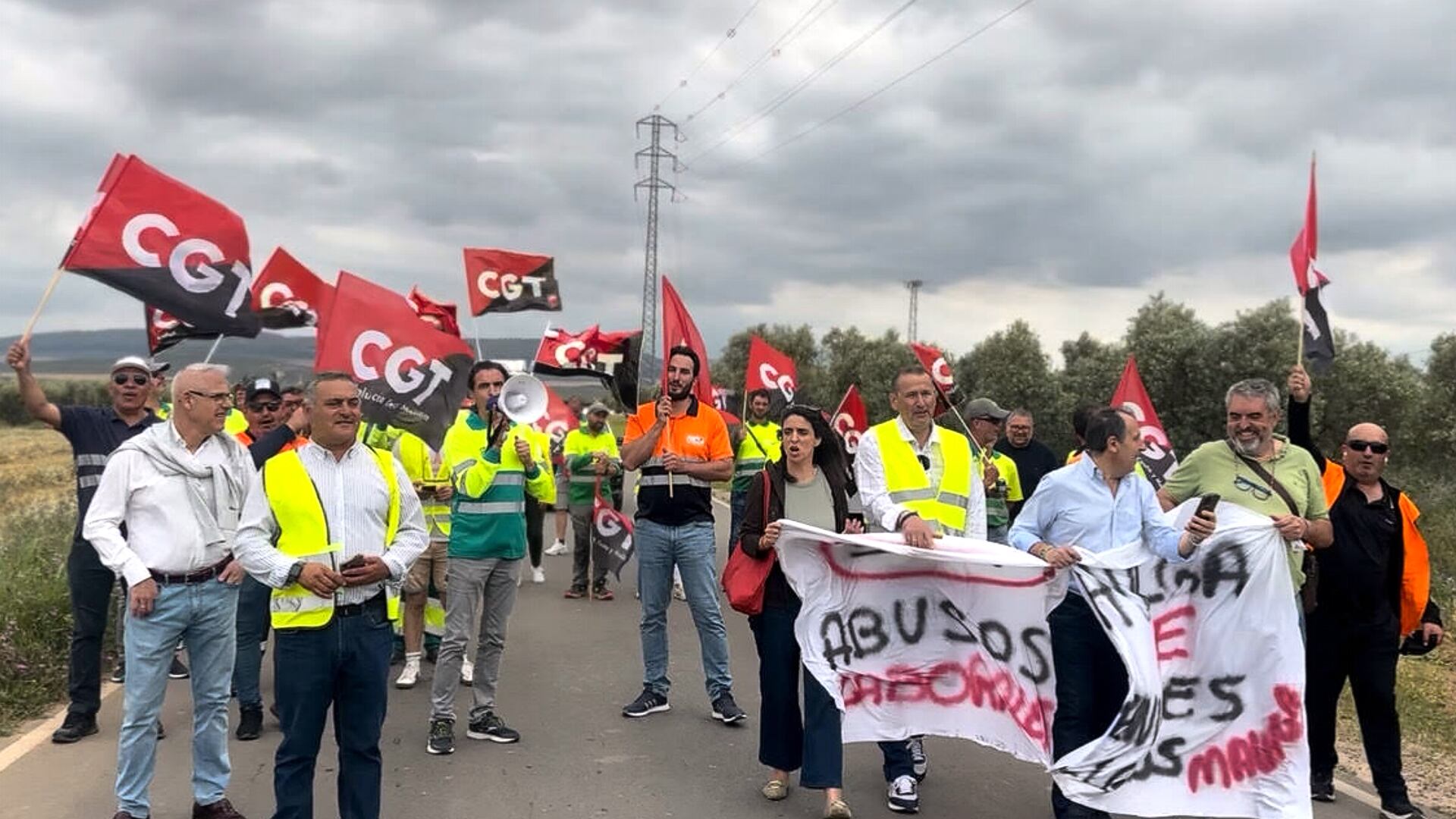 Marcha de protesta de los trabajadores de la UTE Envases Ligeros Málaga