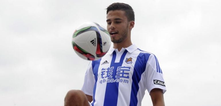 Diego Reyes, el día de su presentación con la Real el pasado verano