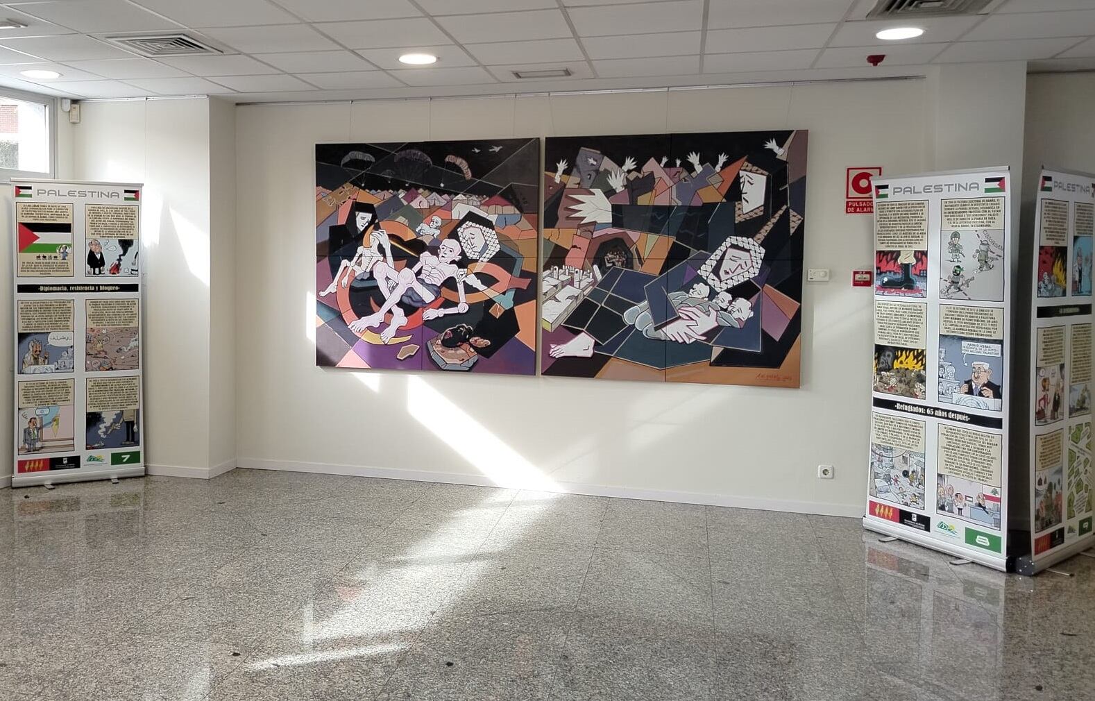 San Sebastián de los Reyes acoge el arte de Ahmad El Gabaly y Bernardo Vergara contando la historia de Palestina