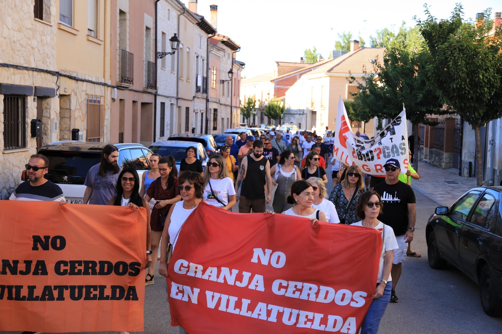 Manifestacién contra una macrogranja en Villatuelda