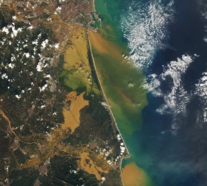 Imagen satelital de la DANA