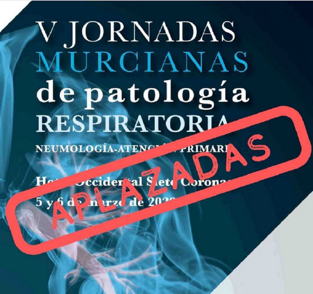 Aplazadas las V Jornadas murcianas de patología respiratoria que se iban a celebrar esta semana en Murcia