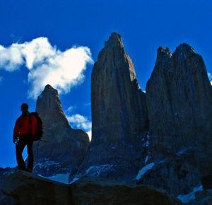 El alpinista conquense en las Torres del Paine, Chile.