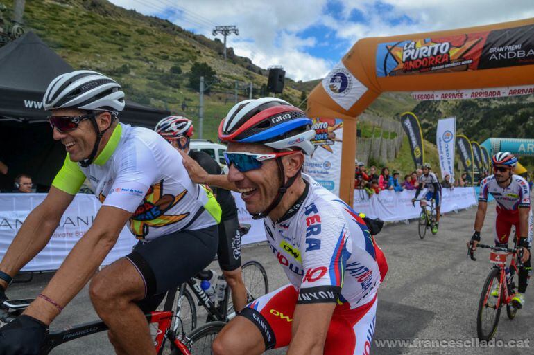 Miguel Indurain i Joaquim Rodriguez a la Purito de l'any passat.