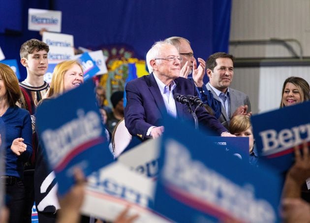 Bernie Sanders, durante un acto electoral en Vermont.