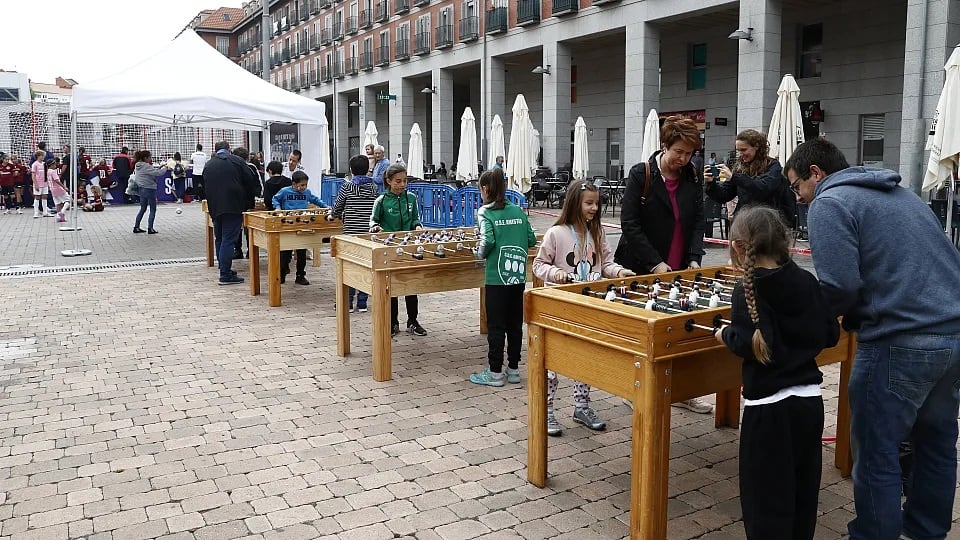 Imagen de las actividades celebradas durante la Supercopa de 2024 en la Plaza Mayor de Leganés