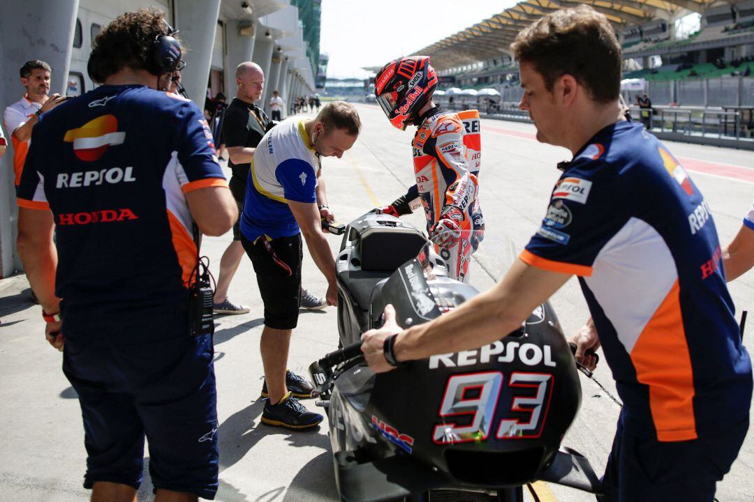 Marc Márquez, en los test de Sepang