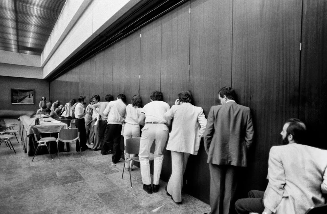Periodistas en el Consejo Político de la UCD en 1982 