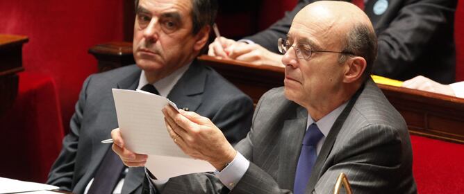 El ministro francés de Asuntos Exteriores, Alain Juppé, durante una sesión de la Asamblea Nacional en París