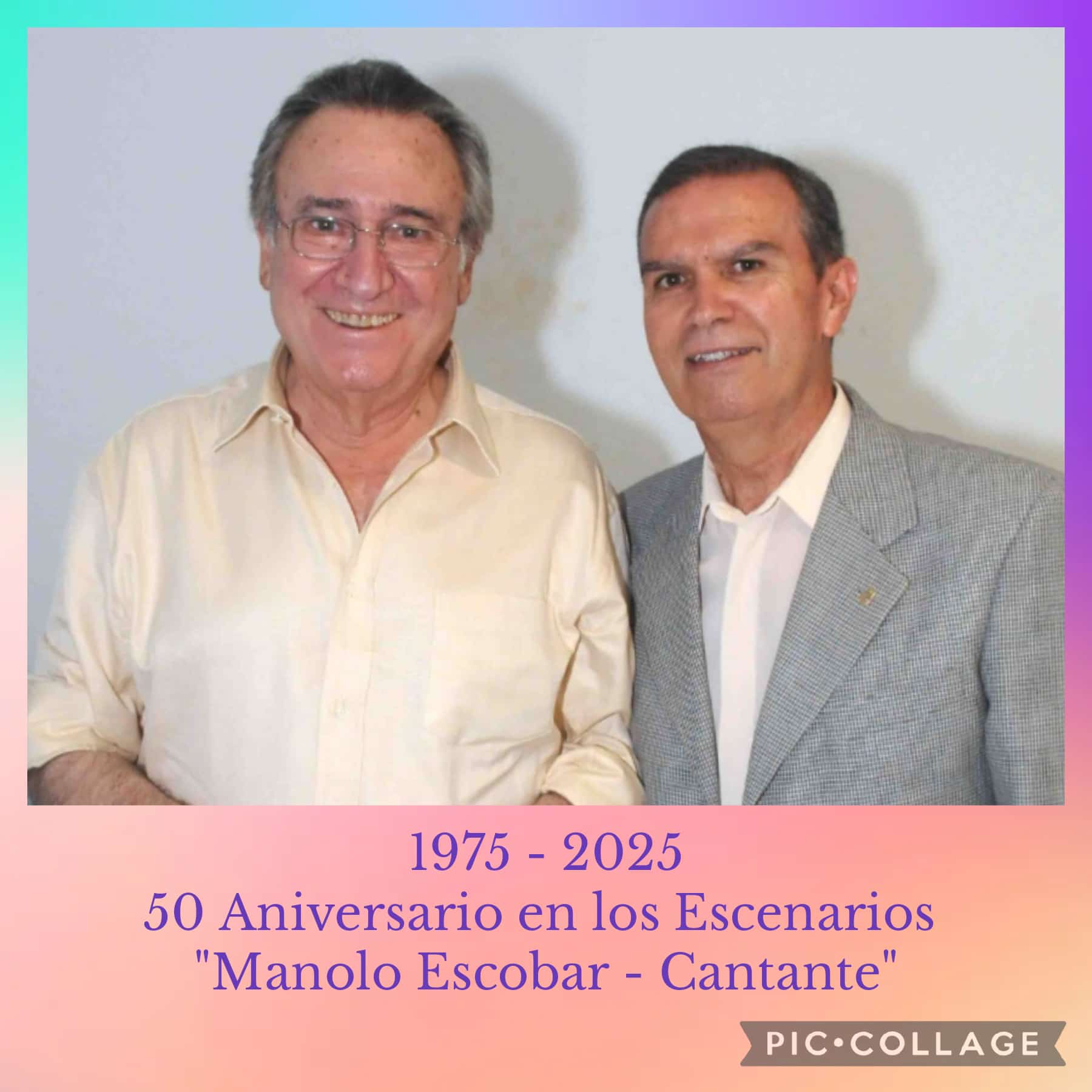 Francisco José Navarro junto al cantante Manolo Escobar.
