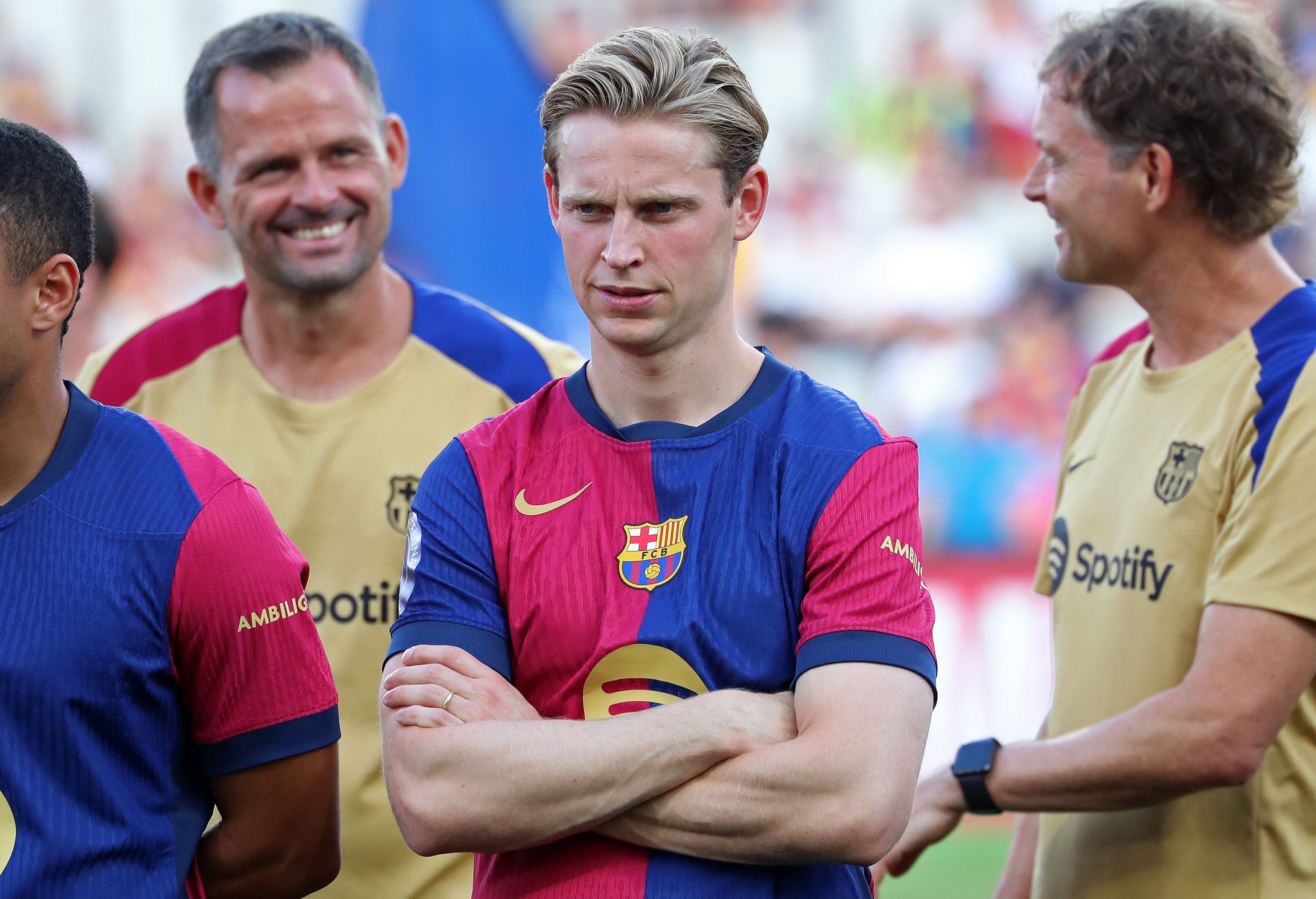 Frenkie de Jong, durante la presentación del FC Barcelona de esta temporada