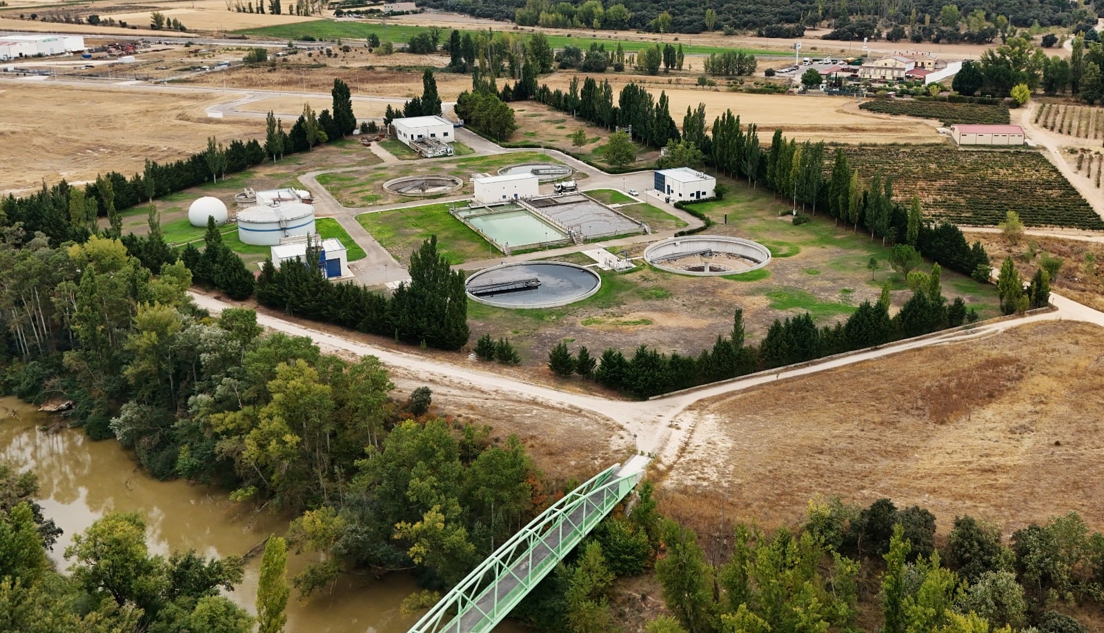 Vista aérea de la depuradora de Aranda