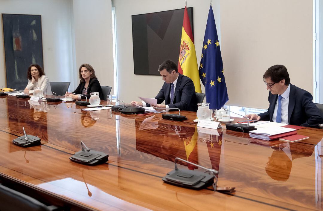 El presidente del Gobierno, Pedro Sánchez, se reúne por videoconferencia con los presidentes autonómicos, en Madrid (España)