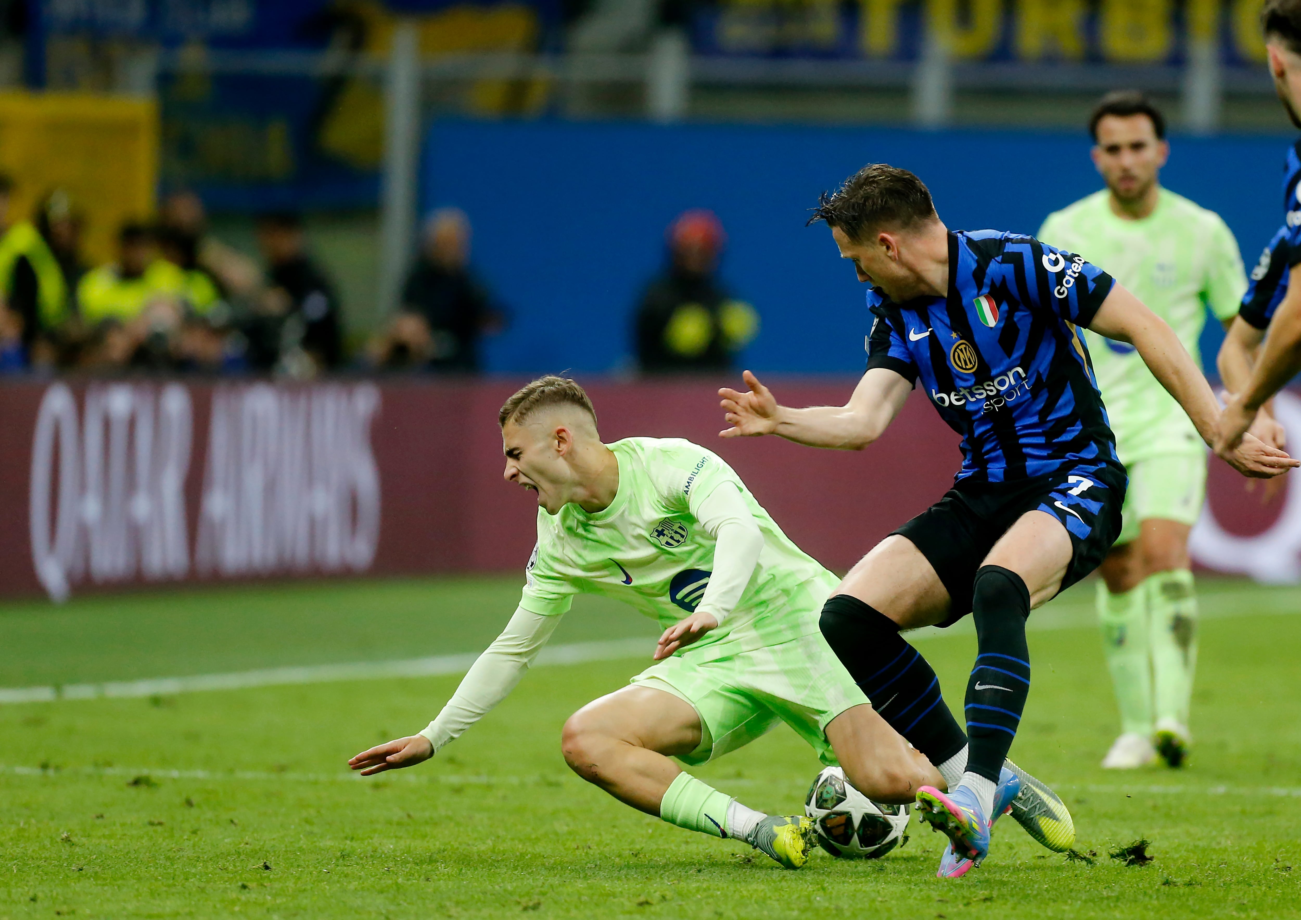 Fermín López, en el Inter-Barça de Champions