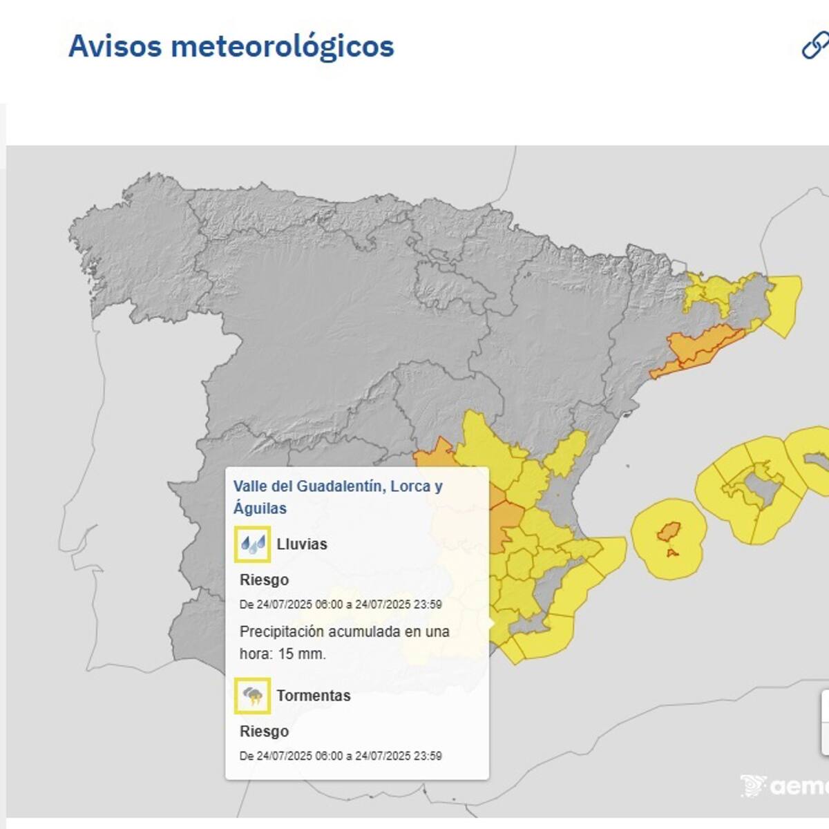 El Ayuntamiento de Lorca activa el Plan INUNLOR en fase de preemergencia ante el nivel amarillo por lluvias y tormentas