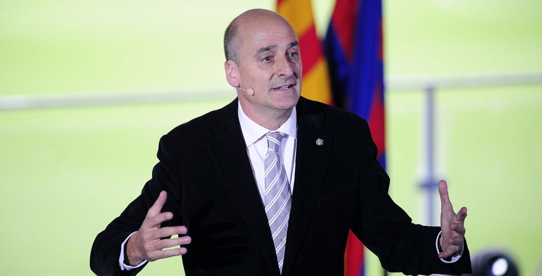 Jordi Moix, durante una rueda de prensa del Fútbol Club Barcelona