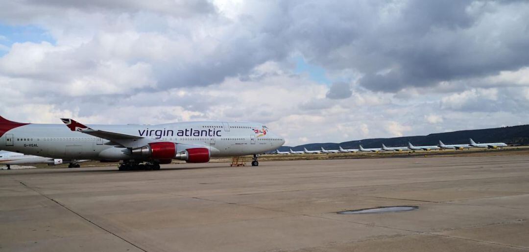 Aviones estacionados en el Aeropuerto de Ciudad Real