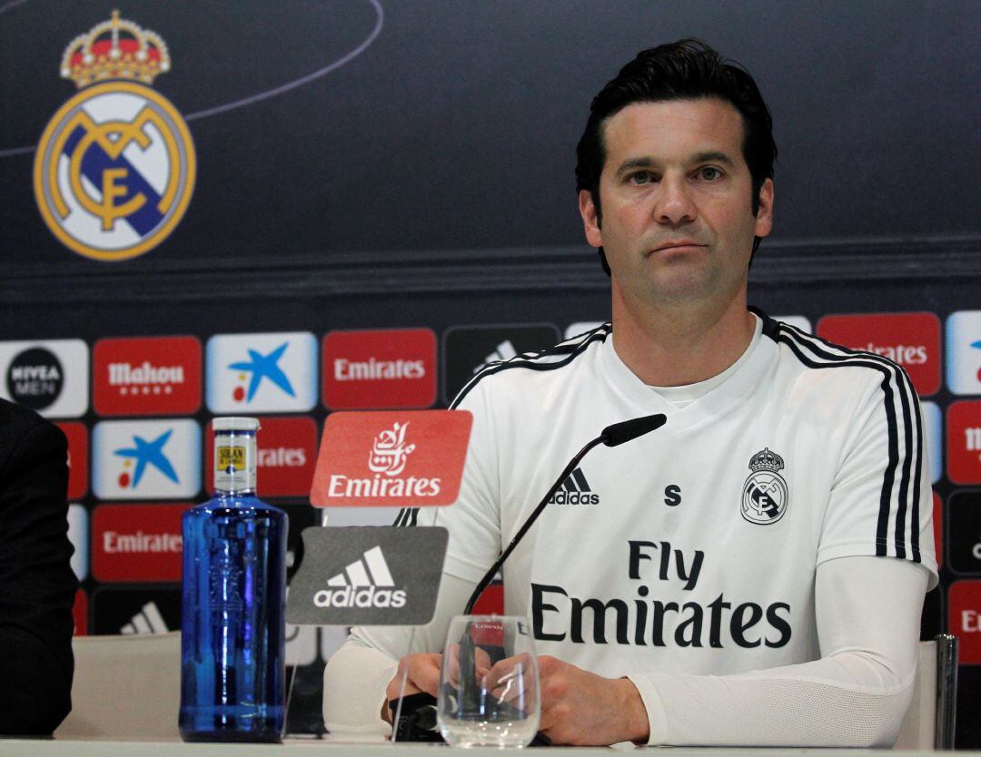 Solari durante la rueda de prensa previa al partido de Valladolid.