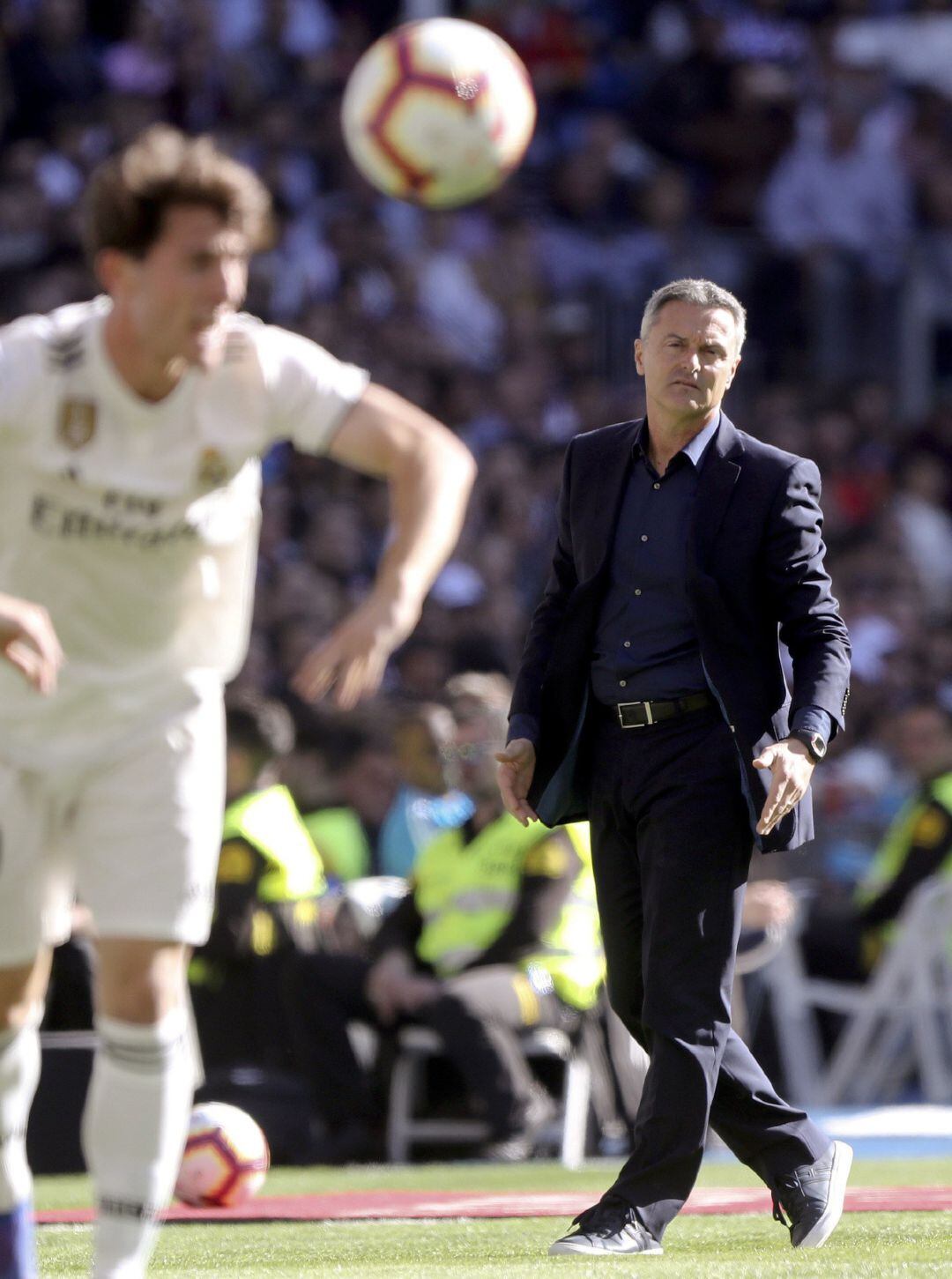 Fran Escribá en el partido ante el Real Madrid