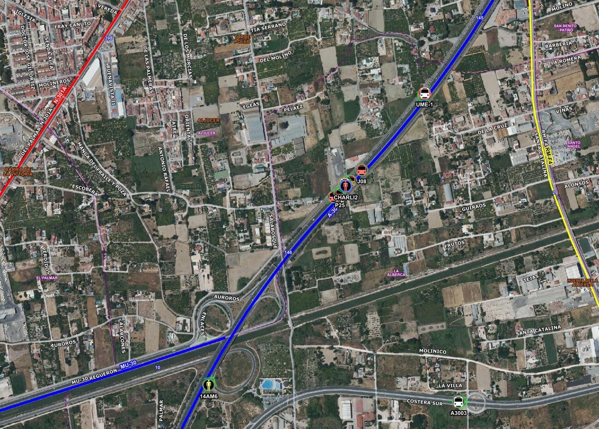 14/07/2025 Lugar en el que se ha producido el accidente, en un mapaESPAÑA EUROPA MURCIA SOCIEDAD
MURCIA
